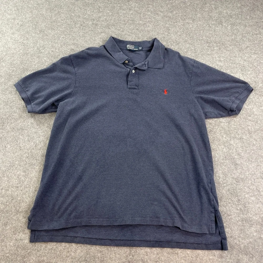 Polo Ralph Lauren Vintage Mens Polo Shirt 2XLTT Blue Short Sleeve